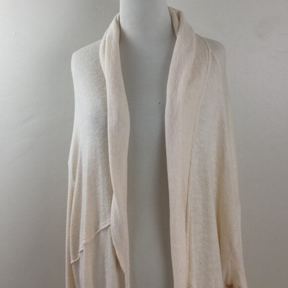 Free People Beach Cream Open Front Long Cardigan s - Picture 3 of 8